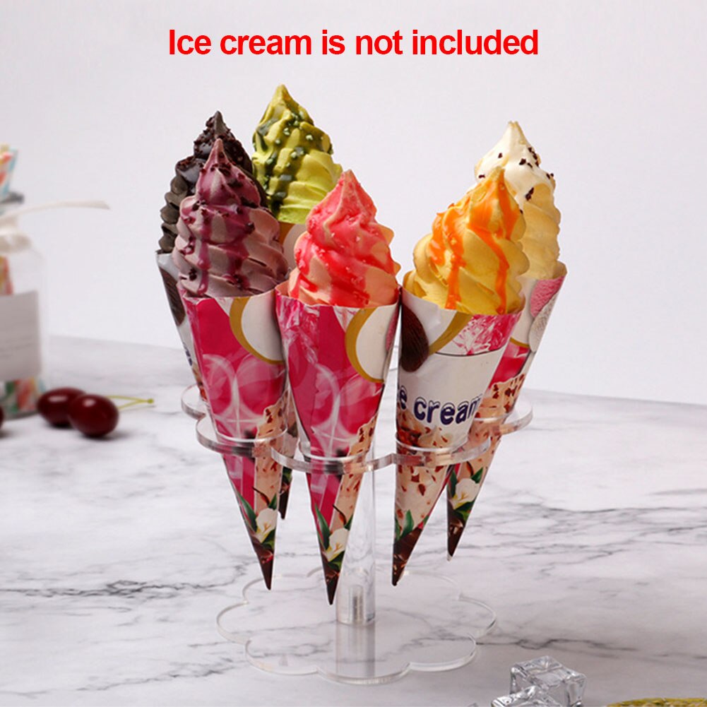 Eight Slot Clear Acrylic Waffle Cone Holder Stand by HitMyNeed