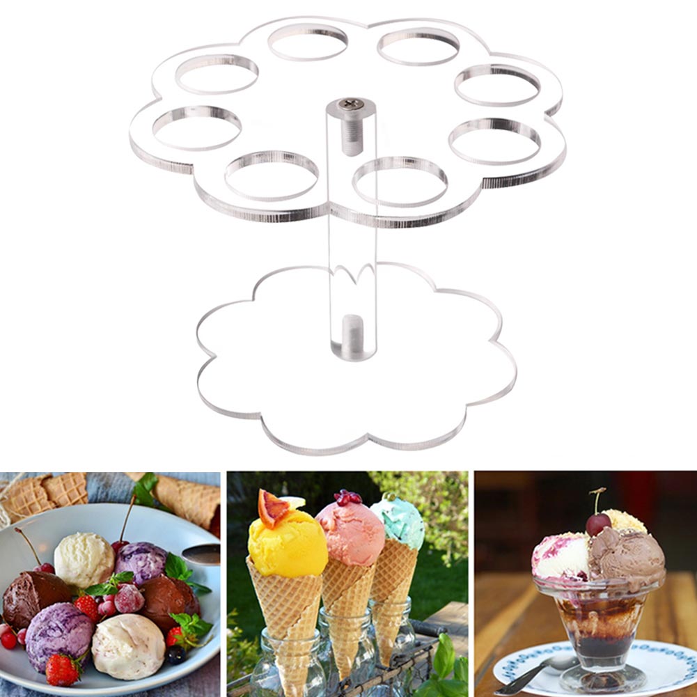 Eight Slot Clear Acrylic Waffle Cone Holder Stand by HitMyNeed