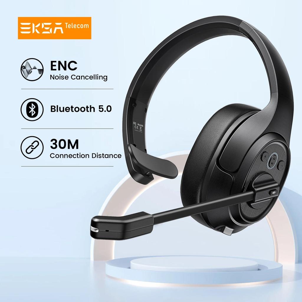 EKSA H1 Bluetooth Headset with ENC Mic, 30H Talktime by HitMyNeed