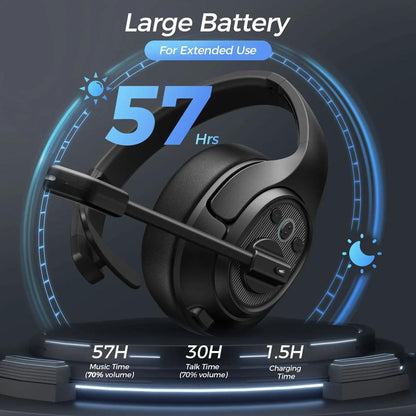 EKSA H1 Bluetooth Headset with ENC Mic, 30H Talktime by HitMyNeed