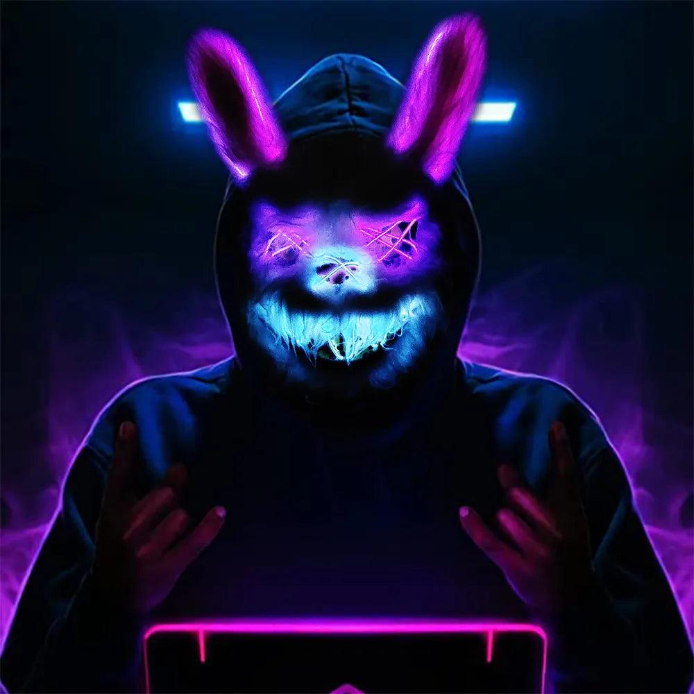 EL Wire Bunny LED Mask for Parties & Cosplay by HitMyNeed