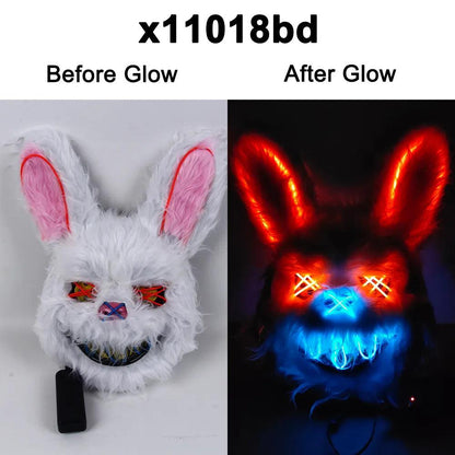 EL Wire Bunny LED Mask for Parties & Cosplay by HitMyNeed