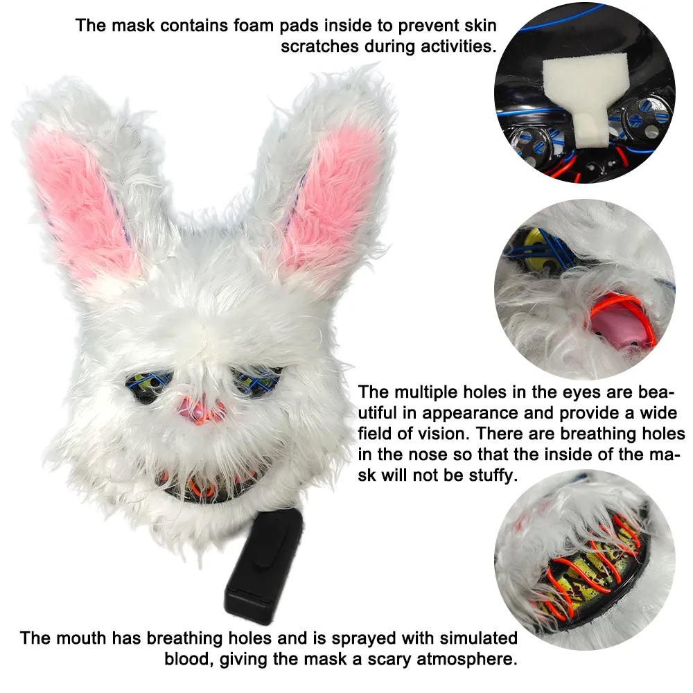 EL Wire Bunny LED Mask for Parties & Cosplay by HitMyNeed