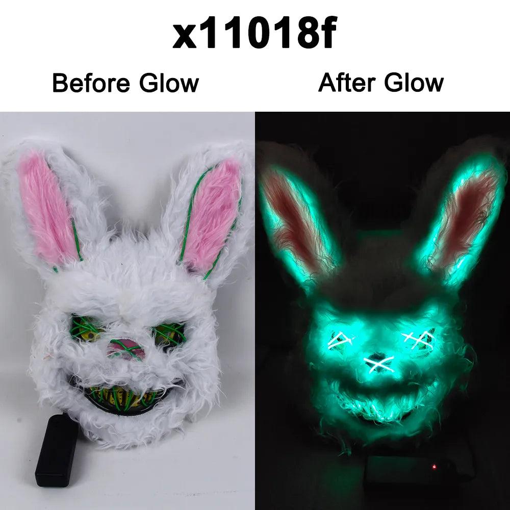 EL Wire Bunny LED Mask for Parties & Cosplay green by HitMyNeed