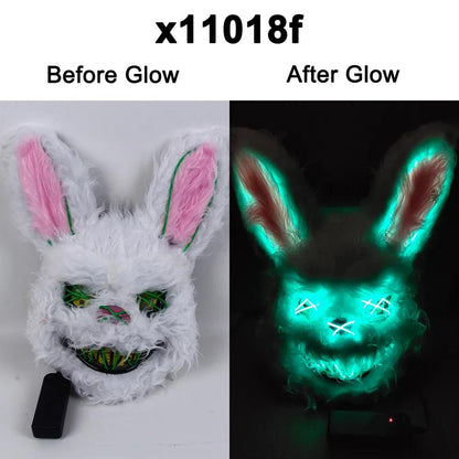 EL Wire Bunny LED Mask for Parties & Cosplay green by HitMyNeed