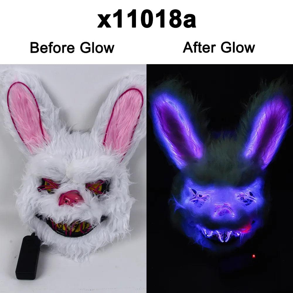 EL Wire Bunny LED Mask for Parties & Cosplay purple by HitMyNeed