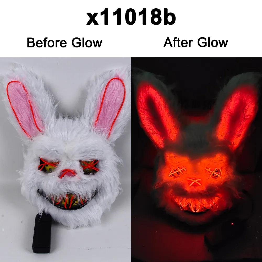 EL Wire Bunny LED Mask for Parties & Cosplay red by HitMyNeed