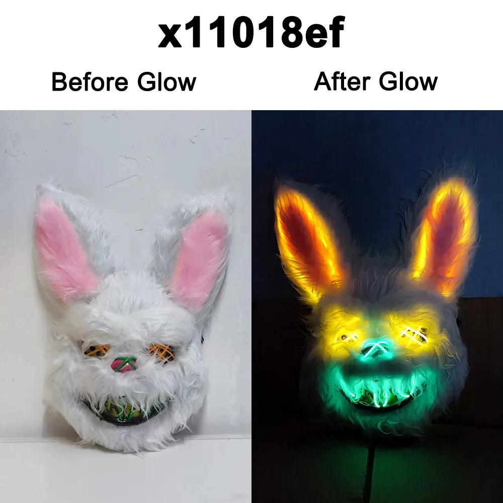 EL Wire Bunny LED Mask for Parties & Cosplay yellow-green by HitMyNeed