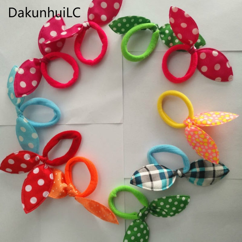 Elastic Hair Bands for Children, Bunny Ear Design (10 pcs) by HitMyNeed
