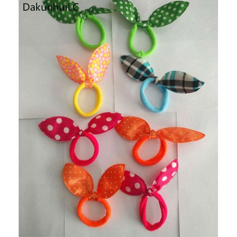 Elastic Hair Bands for Children, Bunny Ear Design (10 pcs) by HitMyNeed