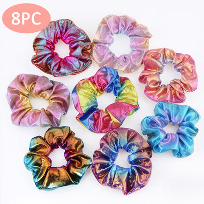 Elastic Holographic Hair Scrunchies Set (8 Pack) by HitMyNeed