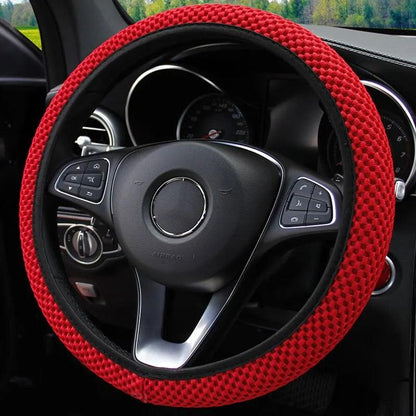 Elastic Non-Slip Universal Steering Wheel Cover red by HitMyNeed