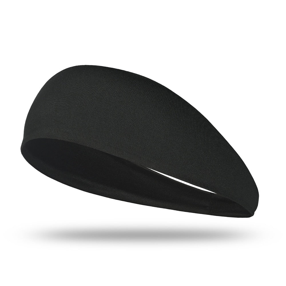 Elastic Sports Headband Sweat-Wicking Unisex black by HitMyNeed