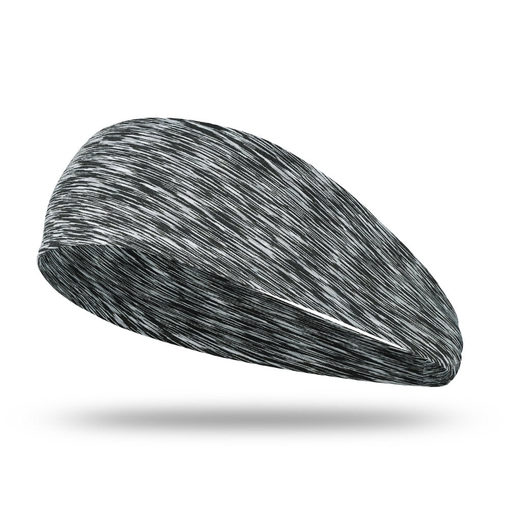 Elastic Sports Headband Sweat-Wicking Unisex striped-gray by HitMyNeed