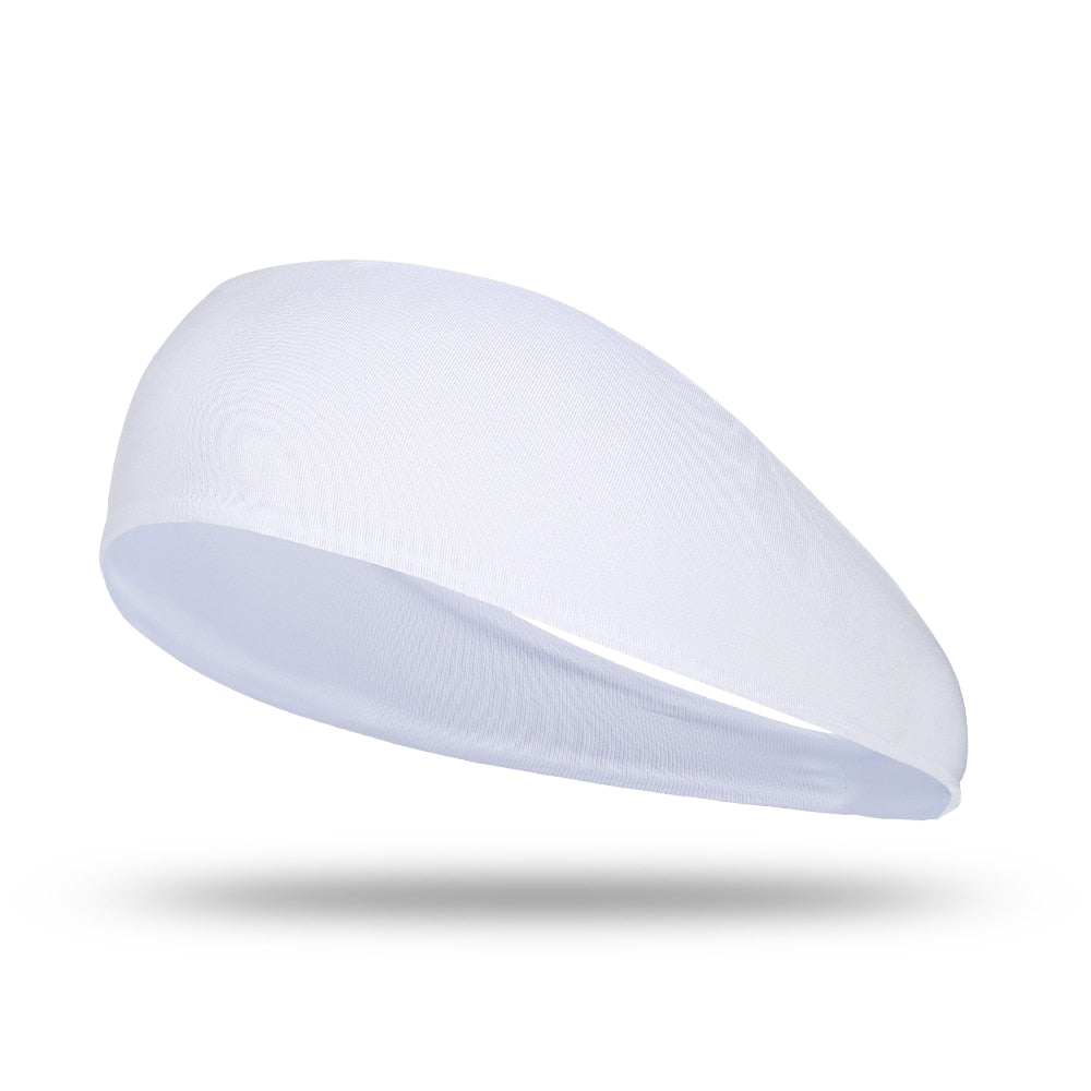 Elastic Sports Headband Sweat-Wicking Unisex white by HitMyNeed