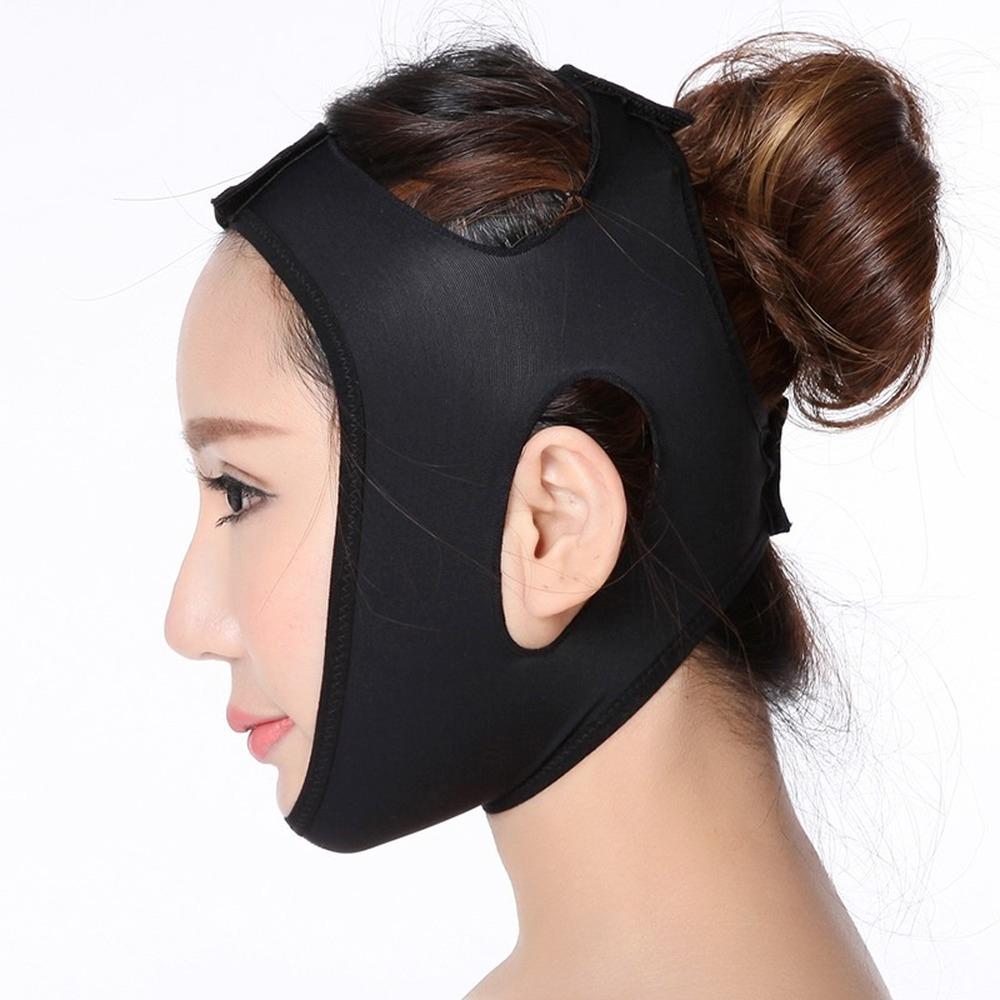 Elastic V-Line Face Slimming & Chin Lift Bandage black-s by HitMyNeed