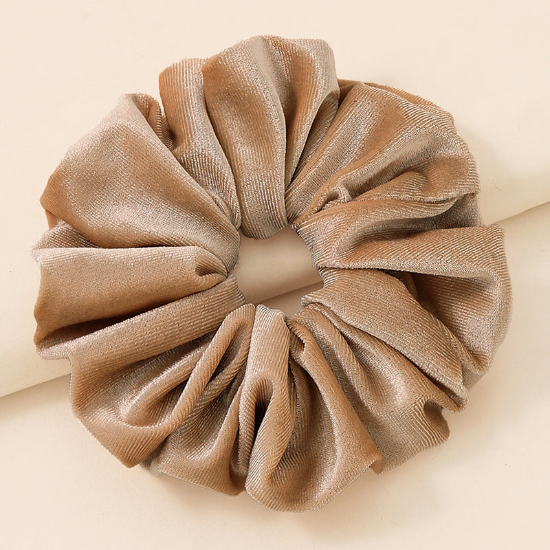 Elastic Velvet Oversized Hair Scrunchie camel by HitMyNeed