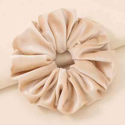 Elastic Velvet Oversized Hair Scrunchie oversize-khaki by HitMyNeed