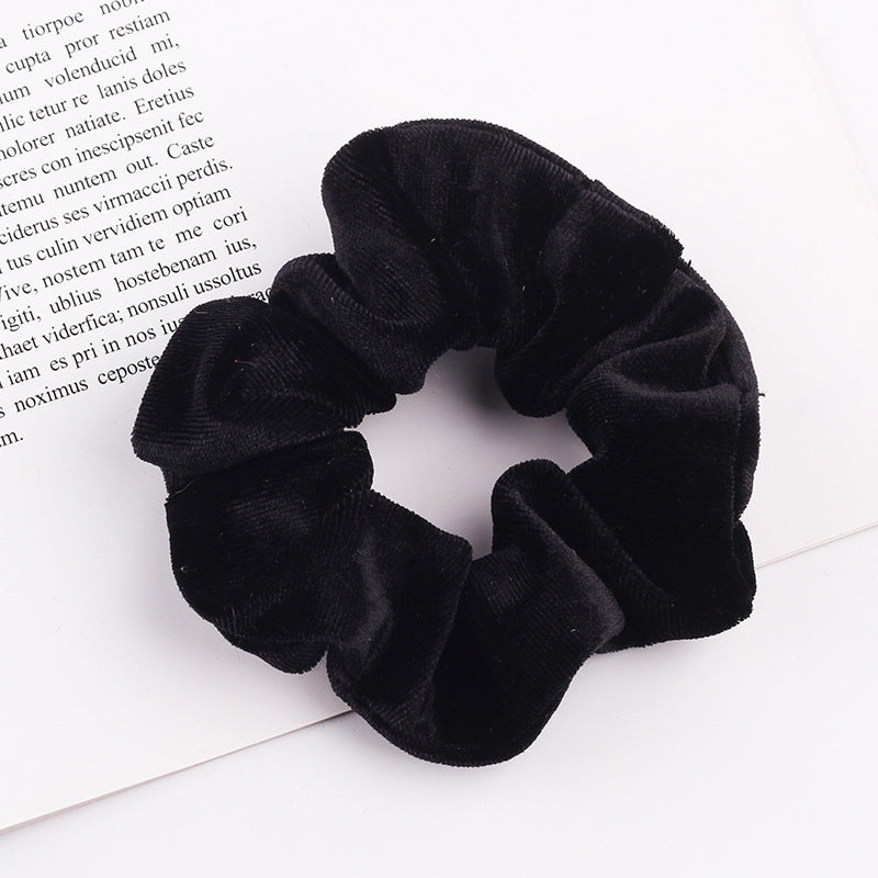 Elastic Velvet Oversized Hair Scrunchie small-black by HitMyNeed
