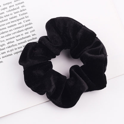 Elastic Velvet Oversized Hair Scrunchie small-black by HitMyNeed