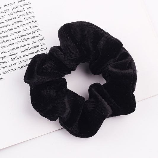 Elastic Velvet Oversized Hair Scrunchie small-black by HitMyNeed