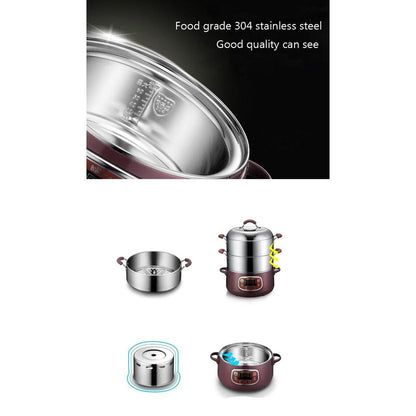 Electric 3-Tier Food Steamer 8L with Digital Timer by HitMyNeed