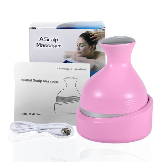 Electric 3D Wireless Head & Scalp Massager pink by HitMyNeed