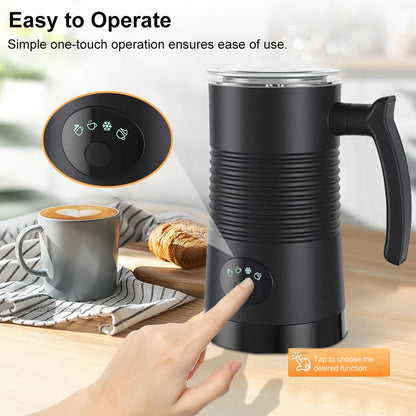 Electric 4-in-1 Hot & Cold Milk Frother Foamer by HitMyNeed