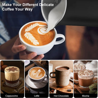 Electric 4-in-1 Hot & Cold Milk Frother Foamer by HitMyNeed