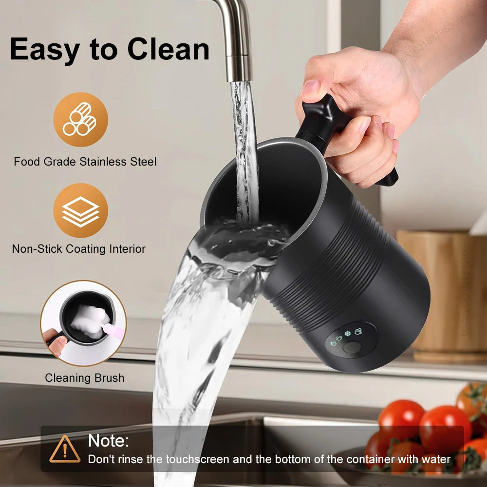 Electric 4-in-1 Hot & Cold Milk Frother Foamer by HitMyNeed