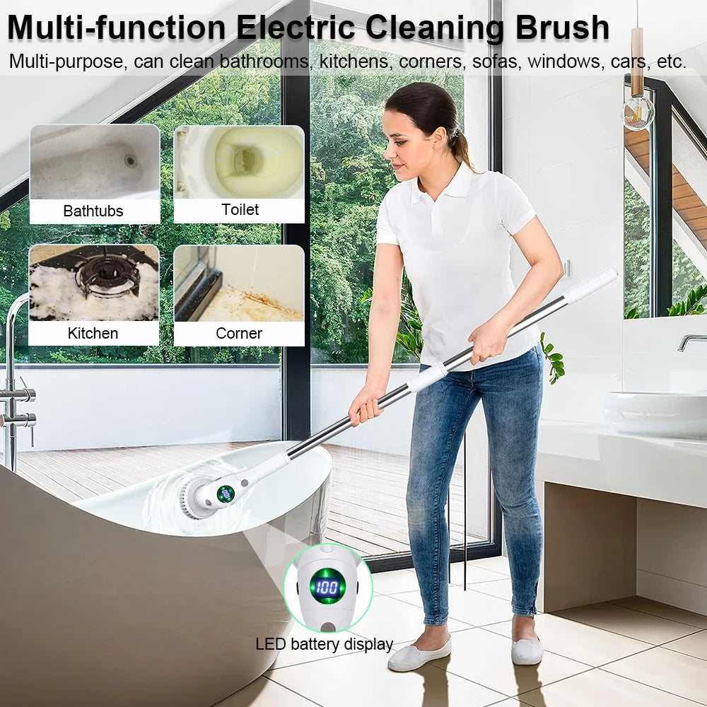 Electric 8-in-1 Wireless Rotating Cleaning Brush by HitMyNeed
