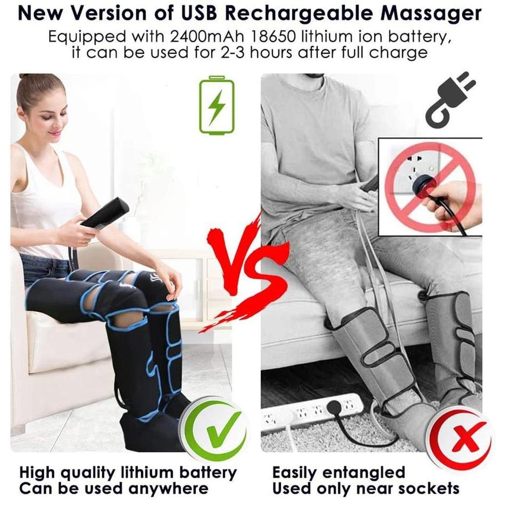 Electric Air Compression Leg & Foot Massager 6 Modes by HitMyNeed