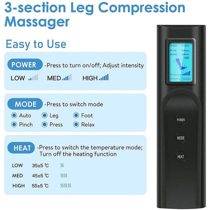 Electric Air Compression Leg & Foot Massager 6 Modes by HitMyNeed