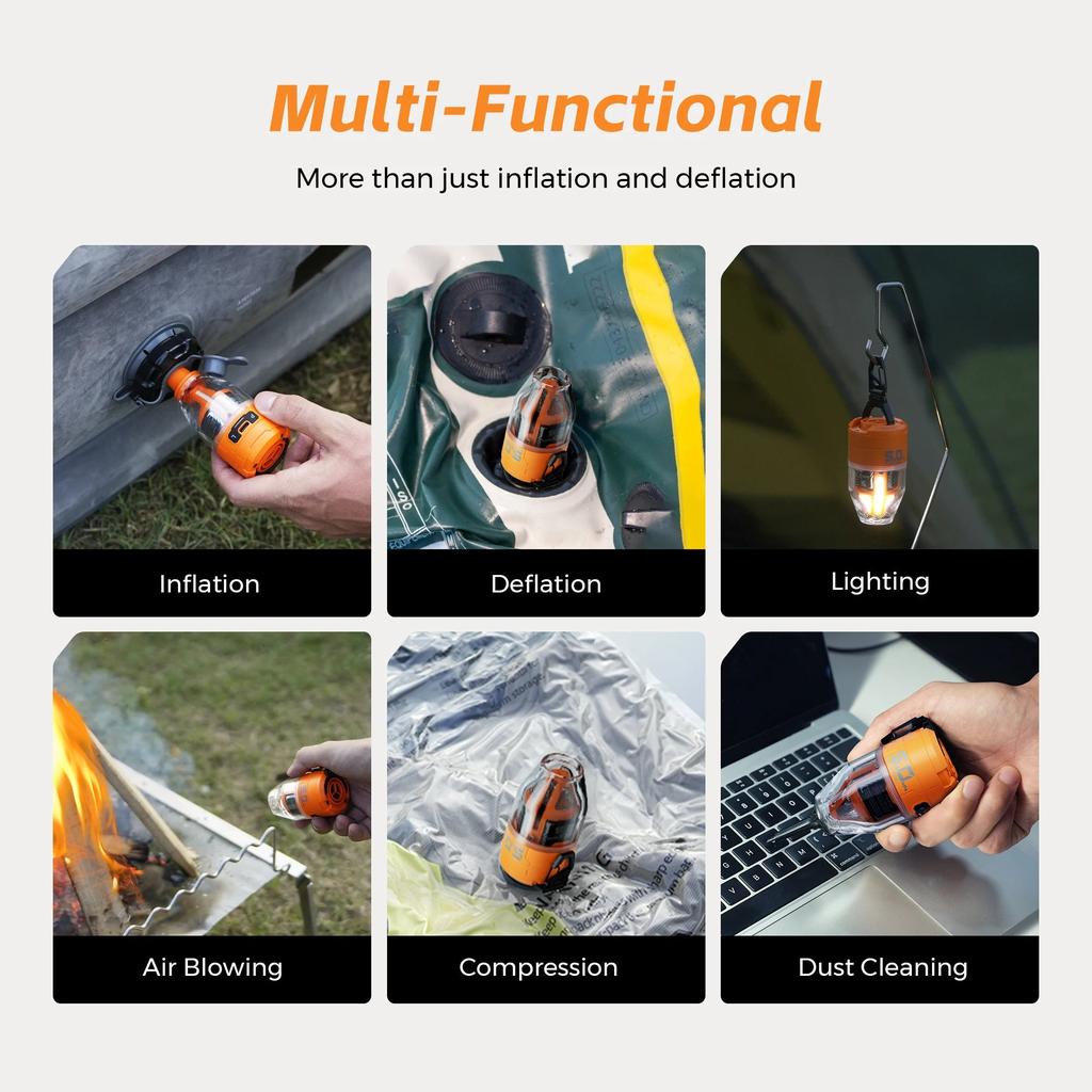 Electric Air Pump with 3-Level Light for Camping by HitMyNeed