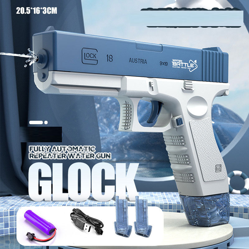 Electric Automatic Water Pistol with 2 Magazines blue-1 by HitMyNeed