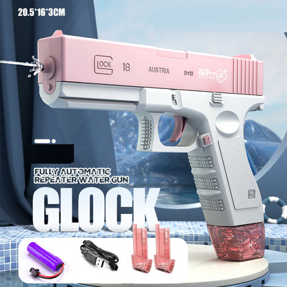 Electric Automatic Water Pistol with 2 Magazines pink-1 by HitMyNeed