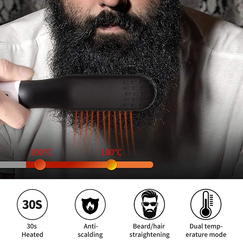 Electric Beard & Hair Hot Comb Straightening Brush by HitMyNeed
