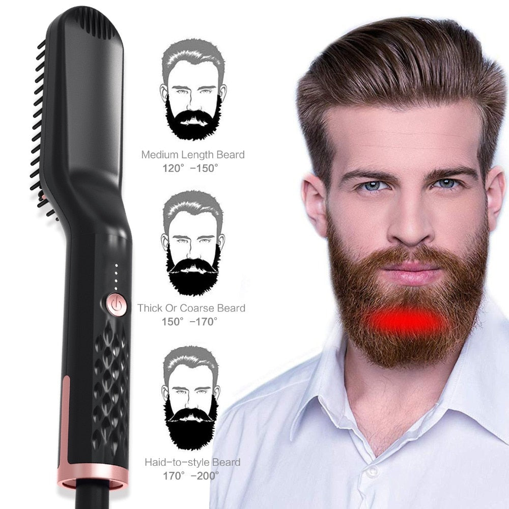 Electric Beard Straightening Brush with Ionic Ceramic by HitMyNeed