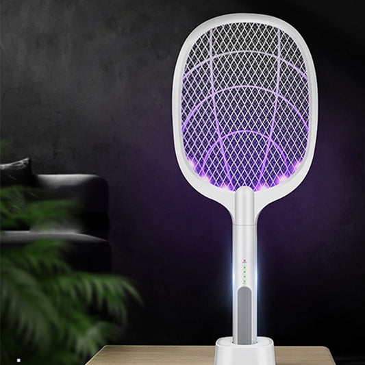 Electric Bug Zapper Racket with UV Lamp Base by HitMyNeed