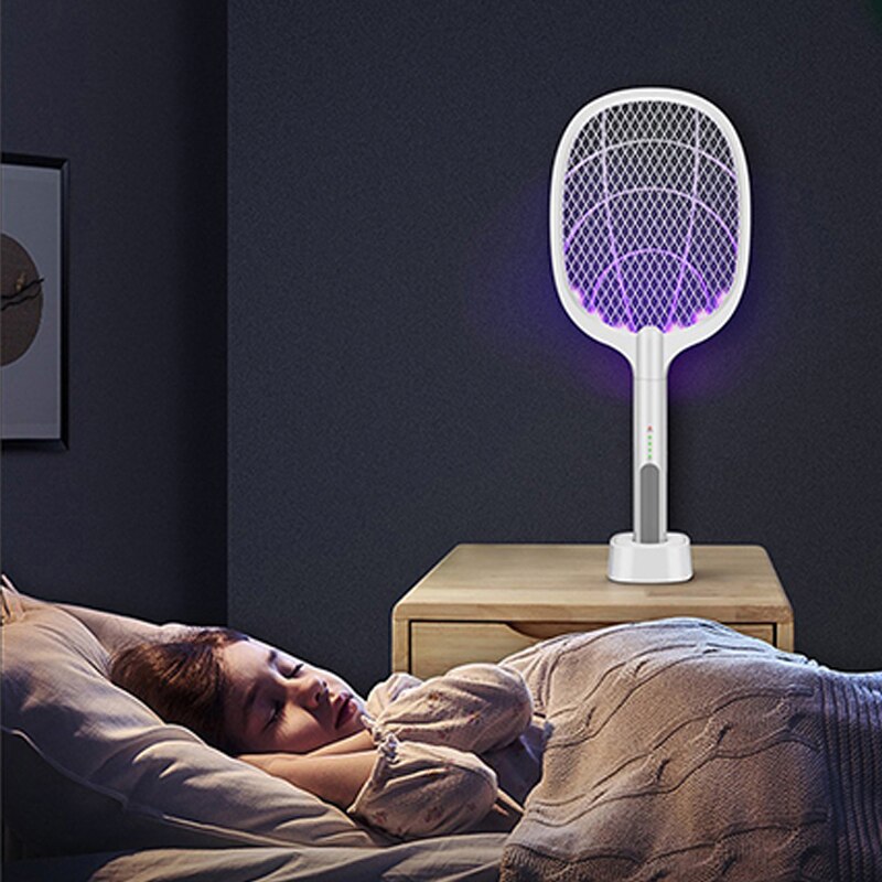 Electric Bug Zapper Racket with UV Lamp Base by HitMyNeed