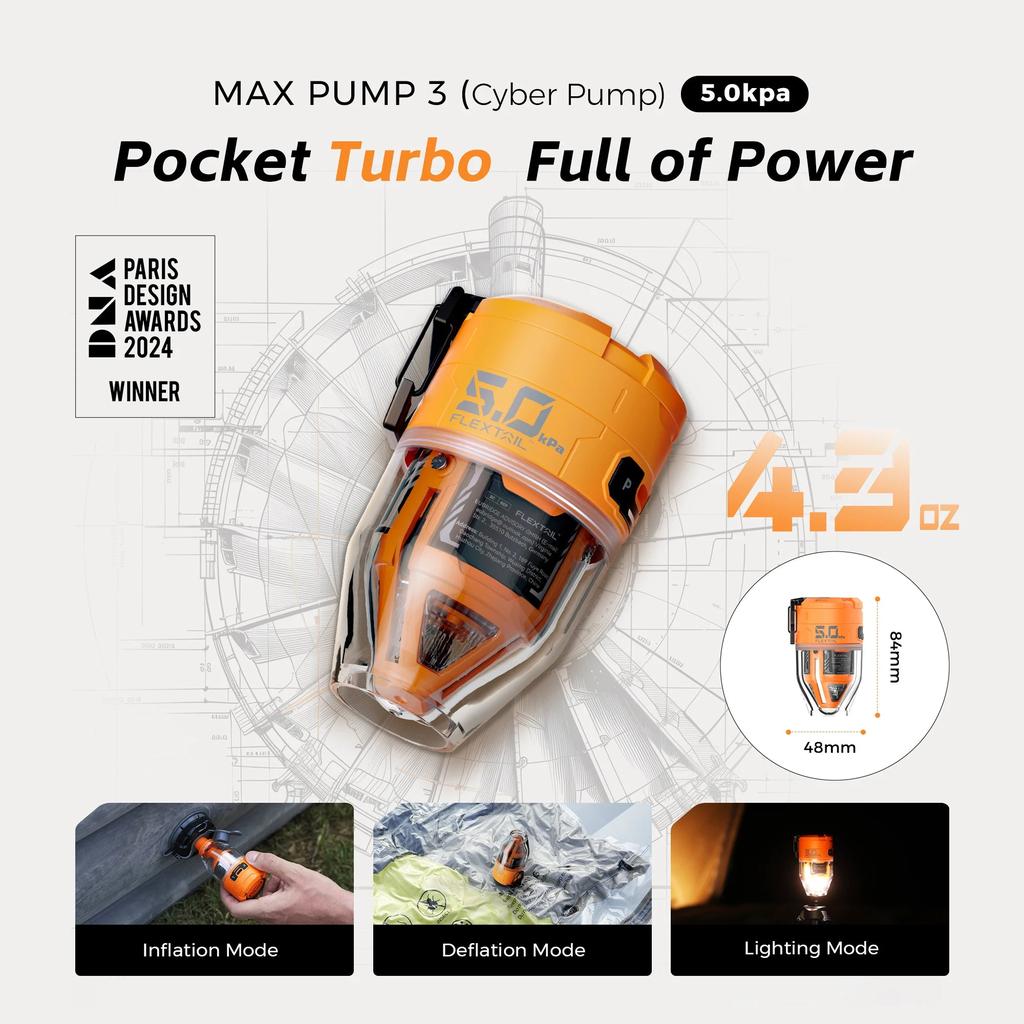 Electric Camping Air Pump with 3-Level Ambient Light by HitMyNeed