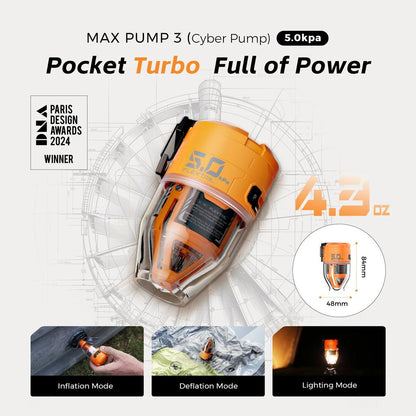 Electric Camping Air Pump with 3-Level Ambient Light by HitMyNeed