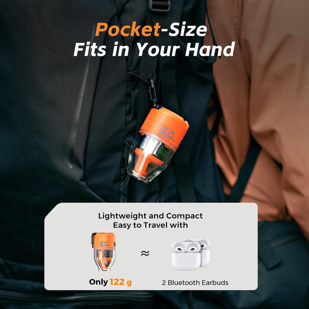 Electric Camping Air Pump with 3-Level Ambient Light by HitMyNeed