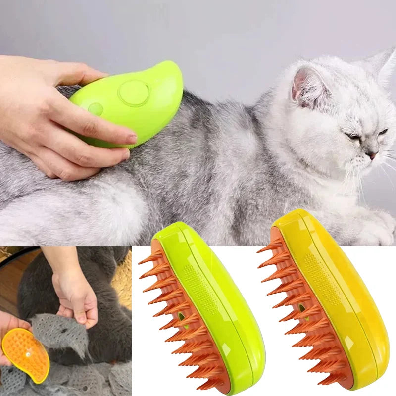 Electric Cat Steam Brush with Soft Silicone Comb by HitMyNeed
