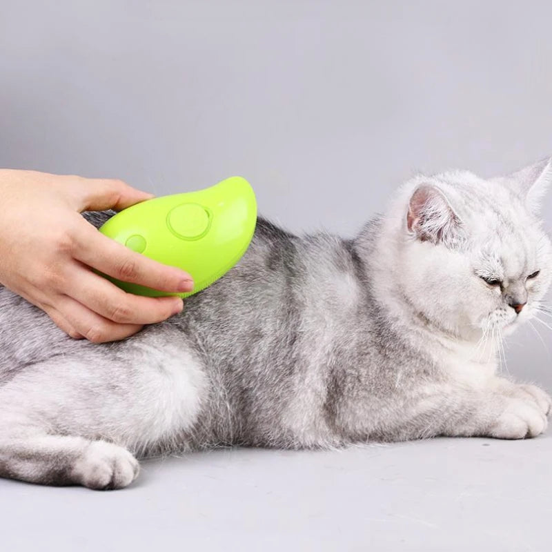 Electric Cat Steam Brush with Soft Silicone Comb by HitMyNeed