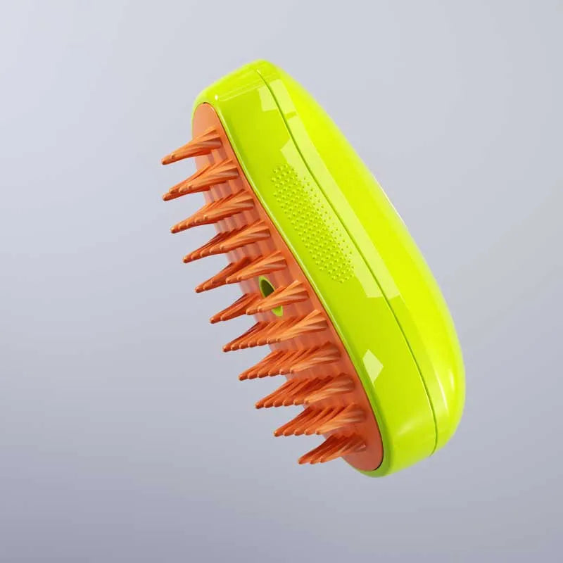 Electric Cat Steam Brush with Soft Silicone Comb green by HitMyNeed