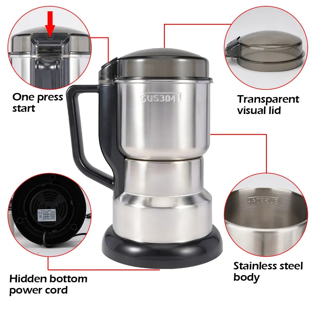 Electric Coffee & Spice Grinder 400W Multifunction by HitMyNeed
