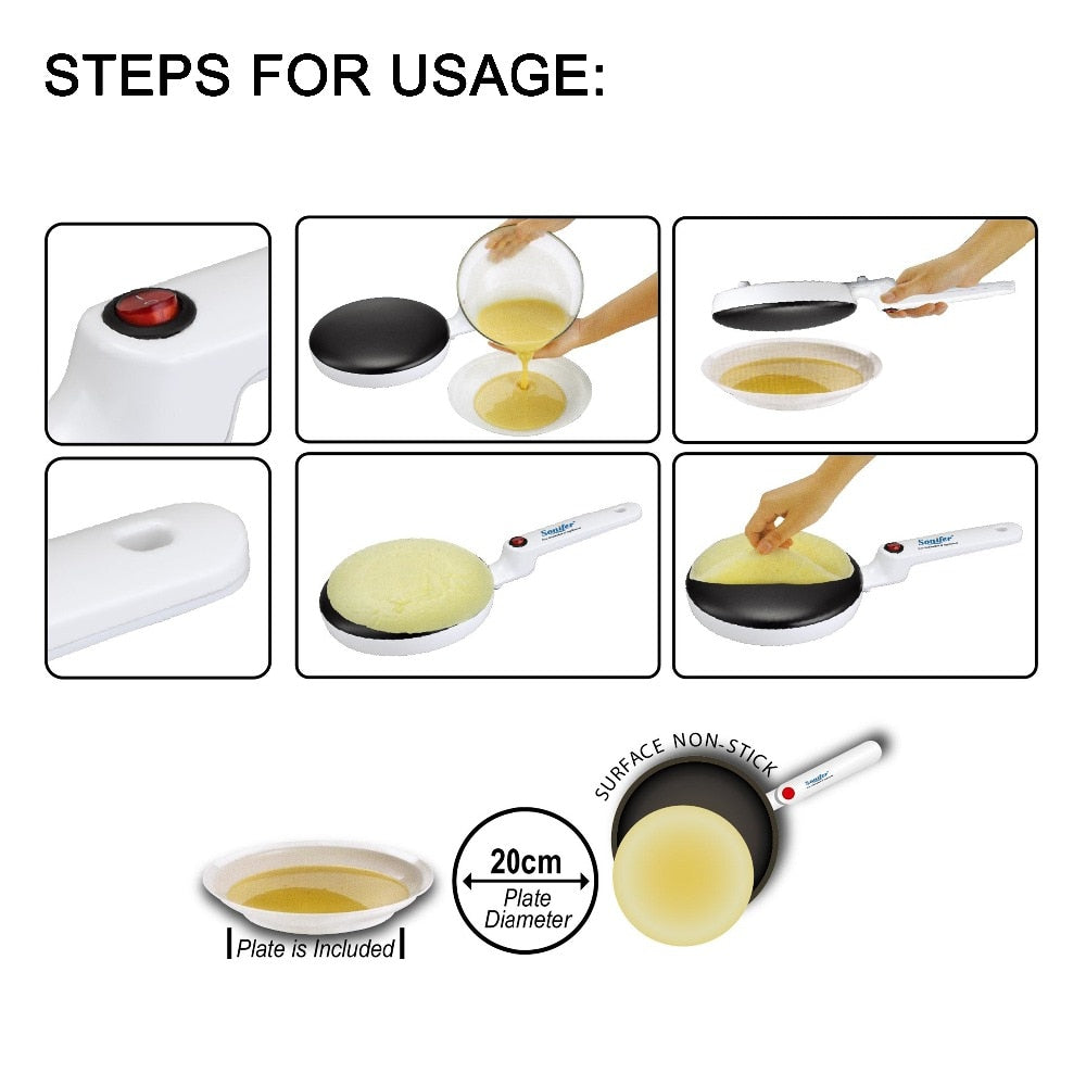 Electric Crepe Maker with Non-Stick Plate by HitMyNeed