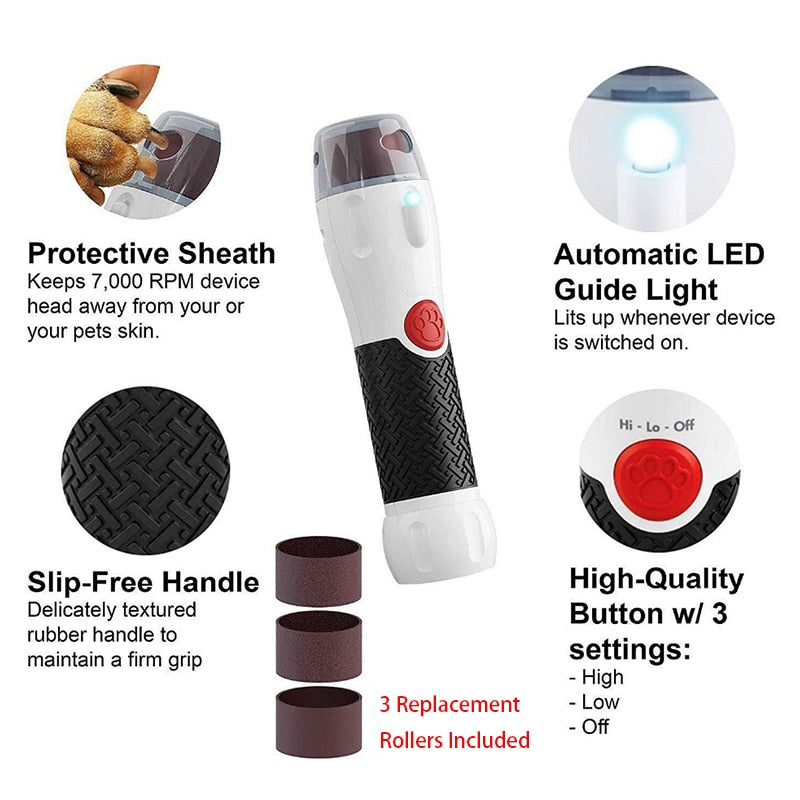 Electric Dog Nail File with LED Light by HitMyNeed