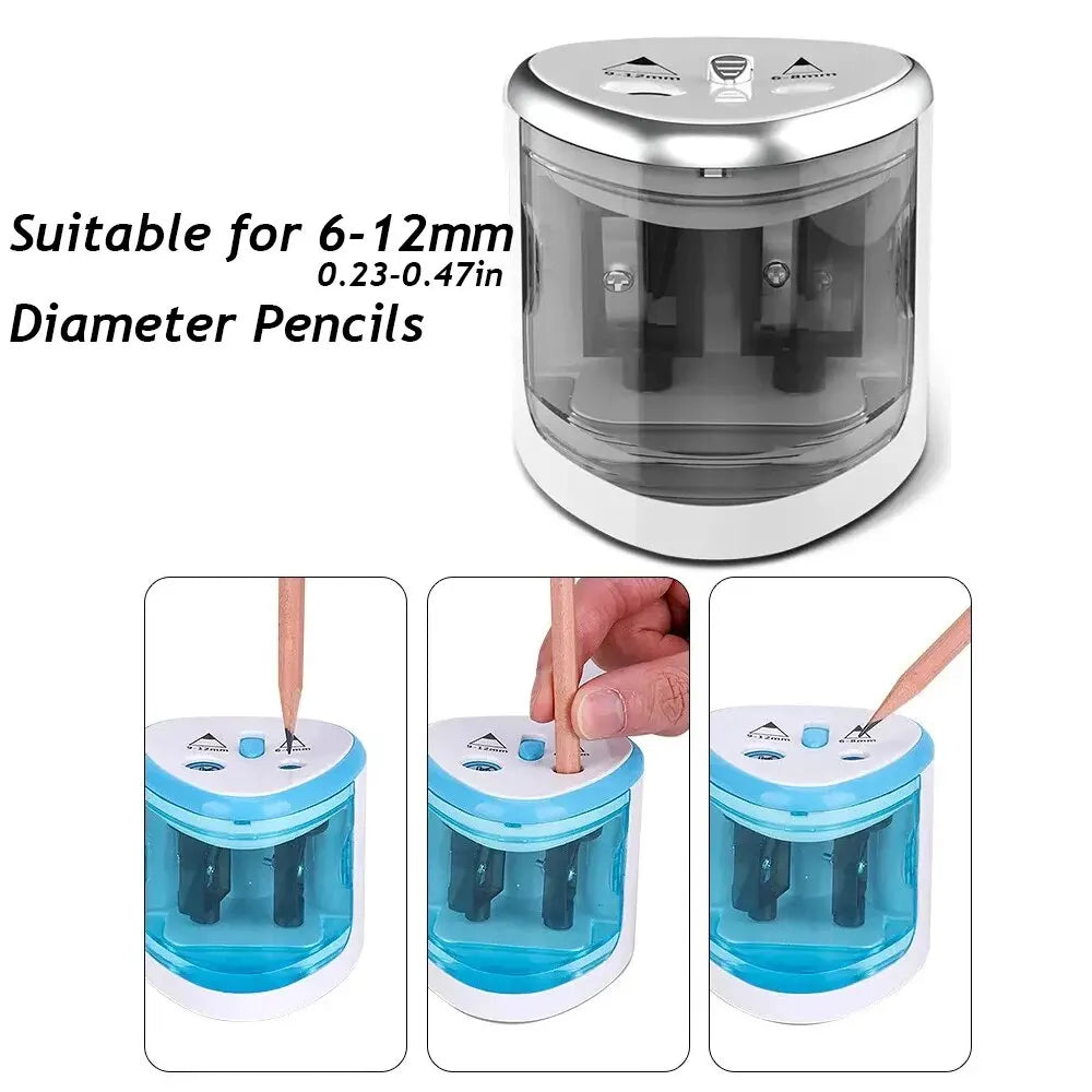 Electric Double Hole Pencil Sharpener 6-12mm by HitMyNeed